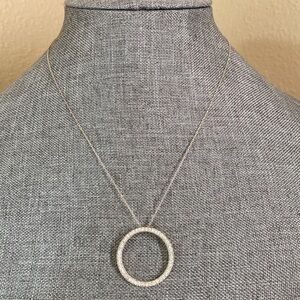 Sterling Silver & CZ Circle Of Love Necklace